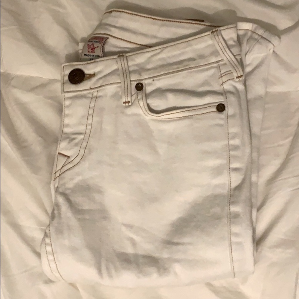 Women’s White True Religion Straight Jeans size 27